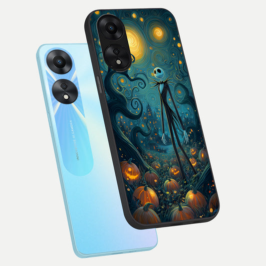  Pumpkin Moonlight Tale phone case For Oppo A78 5G showing premium glass back cover with detailed artwork