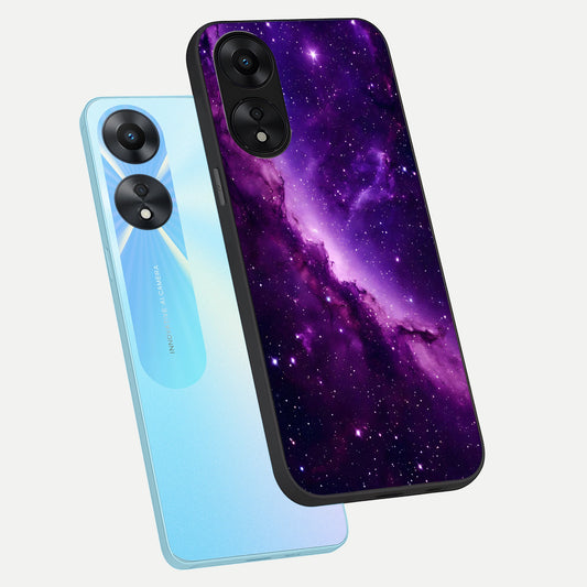  Purple Shade Sky phone case For Oppo A78 5G showing premium glass back cover with detailed artwork
