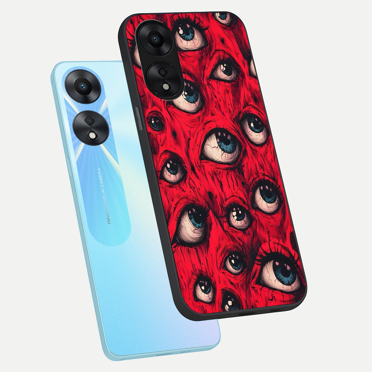  Red Eyes Pattern phone case For Oppo A78 5G showing premium glass back cover with detailed artwork