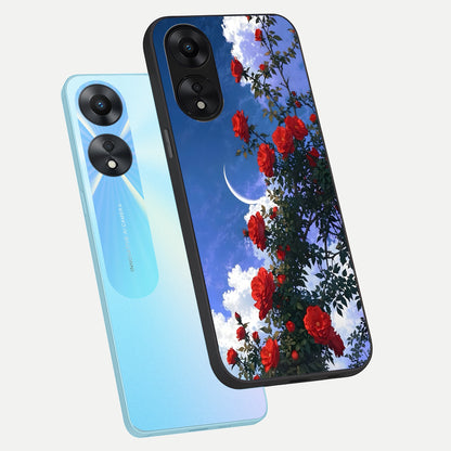  Rose Drift Flowers phone case For Oppo A78 5G showing premium glass back cover with detailed artwork
