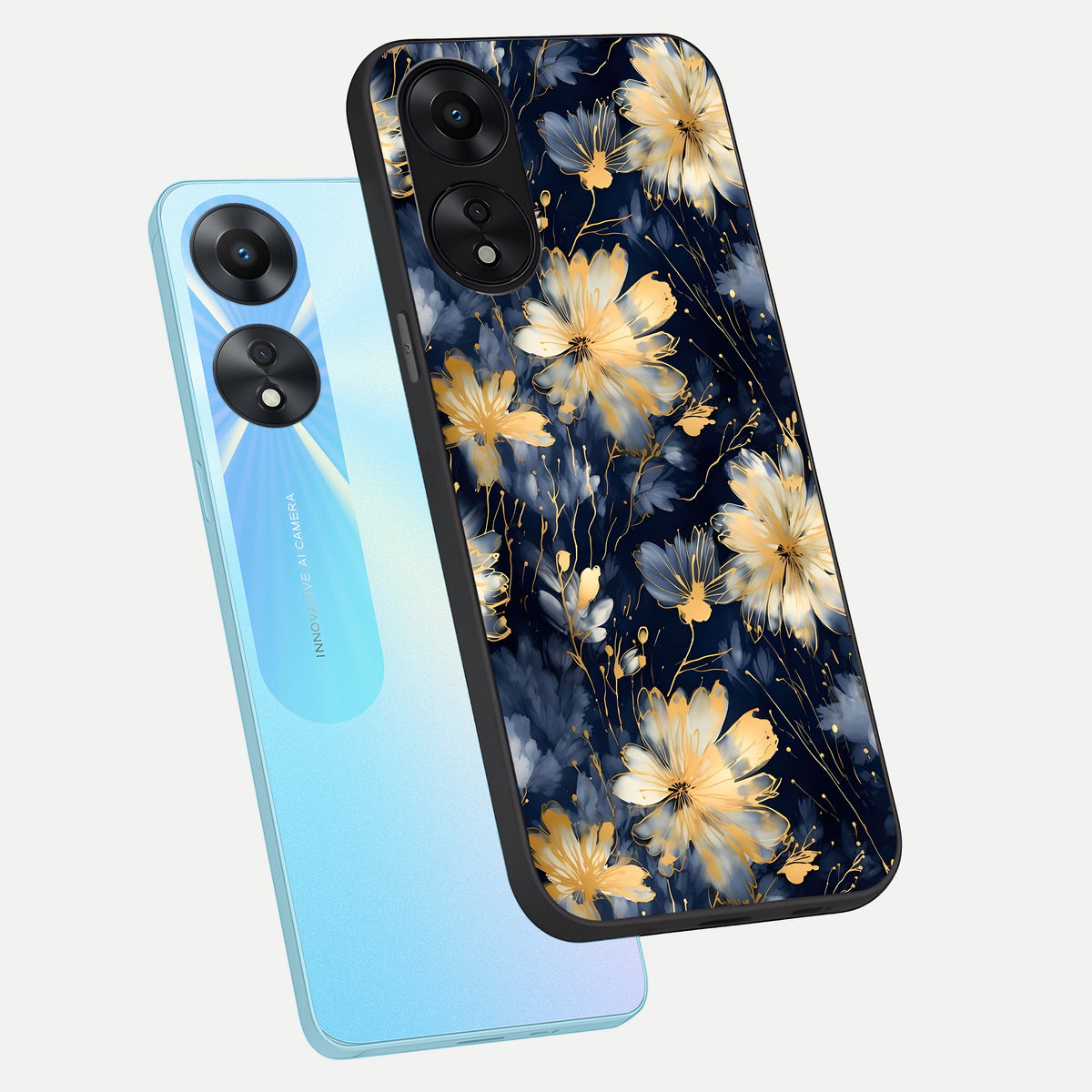  Royal Petal Dream phone case For Oppo A78 5G showing premium glass back cover with detailed artwork
