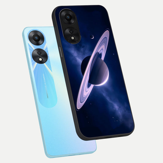 Saturn Ring Mystique phone case For Oppo A78 5G showing premium glass back cover with detailed artwork