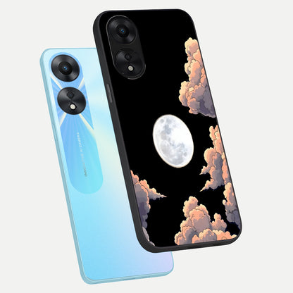  Shade Cloud Moon phone case For Oppo A78 5G showing premium glass back cover with detailed artwork
