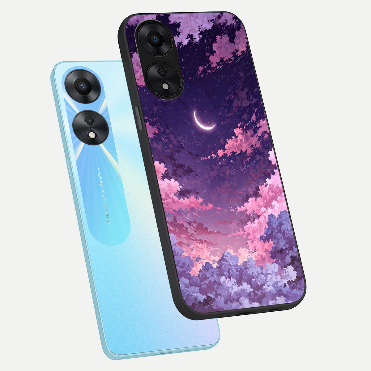  Sky Drift Clouds phone case For Oppo A78 5G showing premium glass back cover with detailed artwork