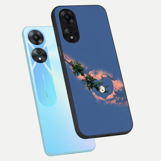  Sky Under Tree phone case For Oppo A78 5G showing premium glass back cover with detailed artwork