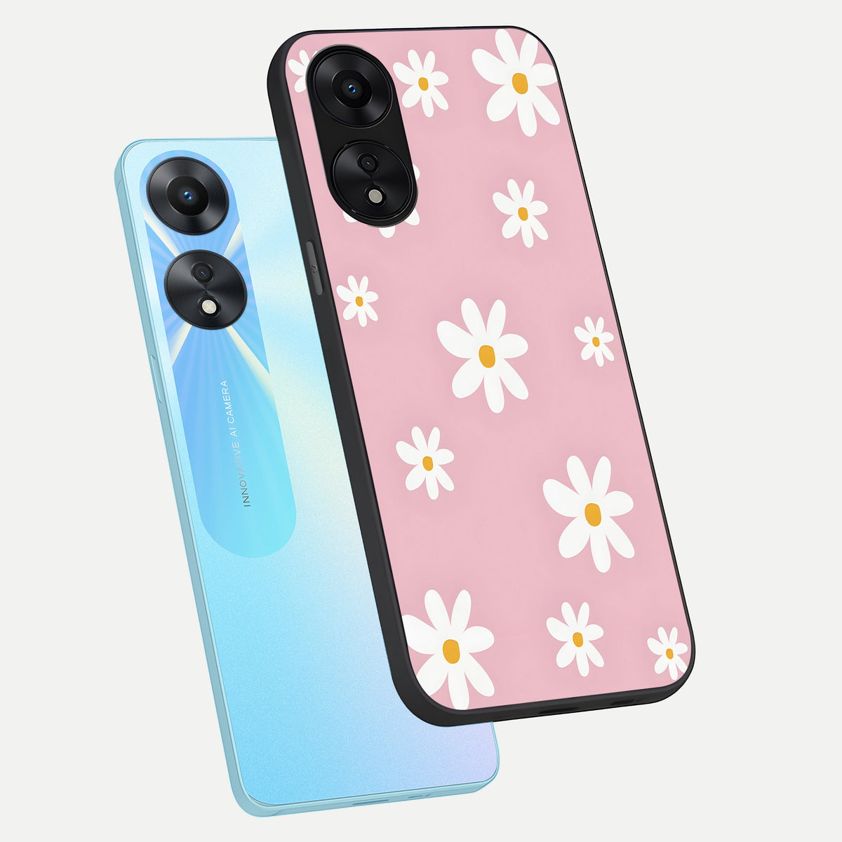  Soft Daisy Bliss phone case For Oppo A78 5G showing premium glass back cover with detailed artwork