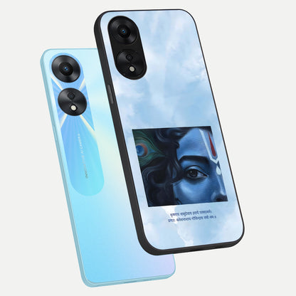  Spiritual Krishna phone case For Oppo A78 5G showing premium glass back cover with detailed artwork