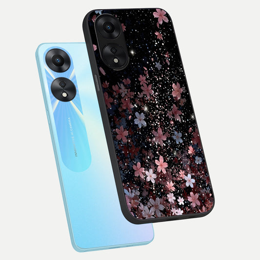  Starlit Flower Dreams phone case For Oppo A78 5G showing premium glass back cover with detailed artwork