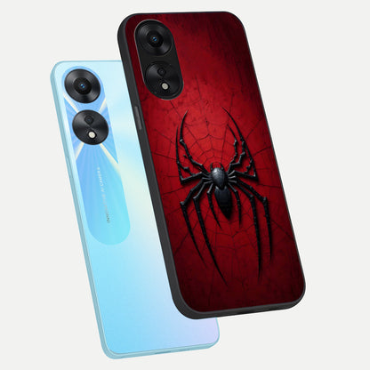  Superhero Web Emblem phone case For Oppo A78 5G showing premium glass back cover with detailed artwork