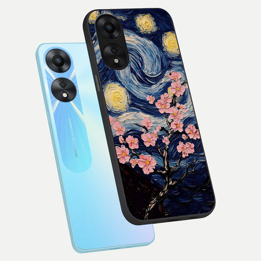  Van Gogh Scenery phone case For Oppo A78 5G showing premium glass back cover with detailed artwork