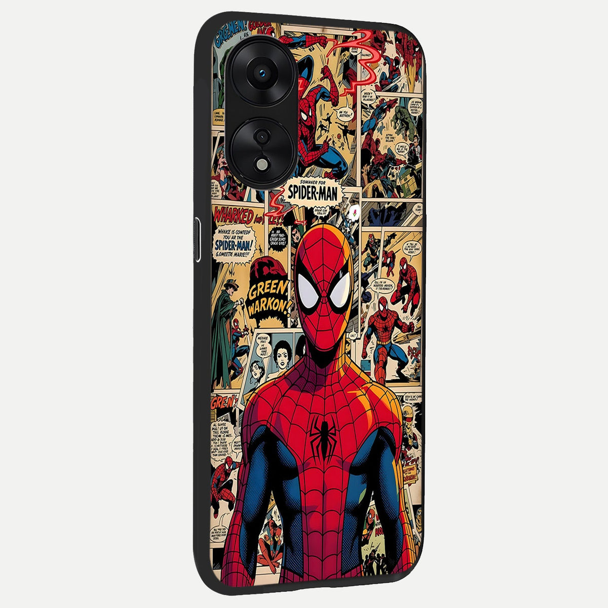  Aesthetic Spider back cover For Oppo A78 5G slim fit glass case with vibrant aesthetic design