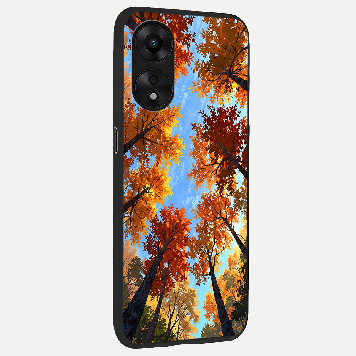  Autumn Sky Rise back cover For Oppo A78 5G slim fit glass case with vibrant aesthetic design