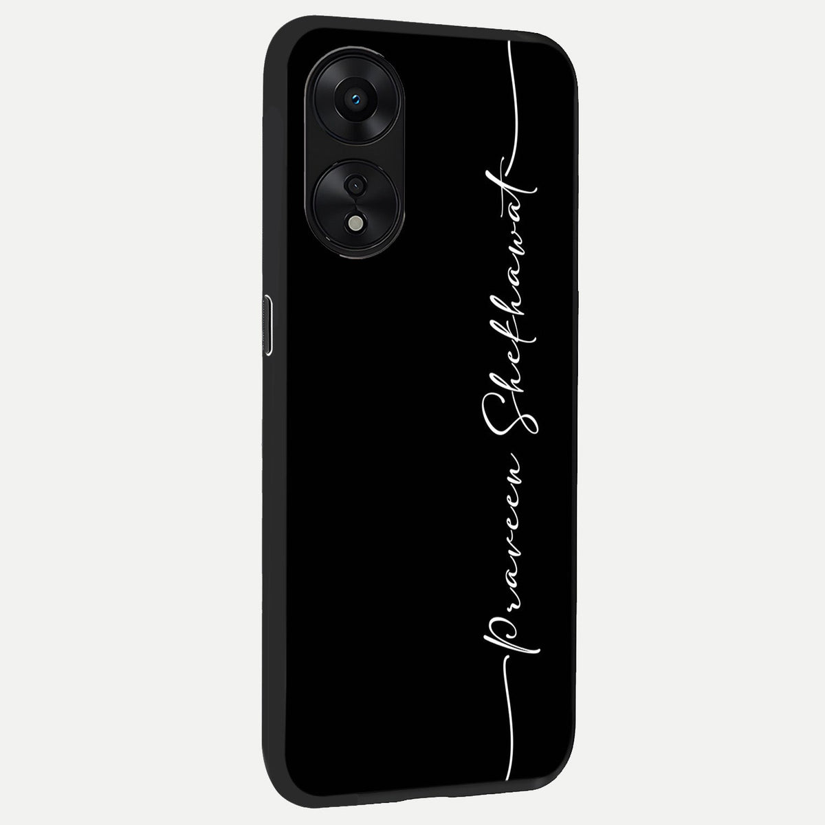  Black Tune Custom Name back cover For Oppo A78 5G slim fit glass case with vibrant aesthetic design
