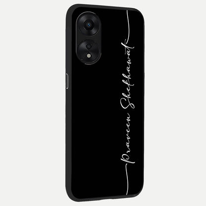  Black Tune Custom Name back cover For Oppo A78 5G slim fit glass case with vibrant aesthetic design