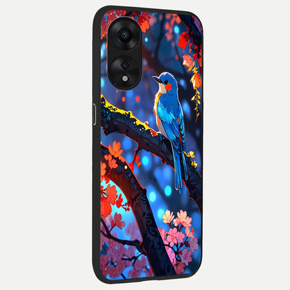  Blooming Water Drift back cover For Oppo A78 5G slim fit glass case with vibrant aesthetic design