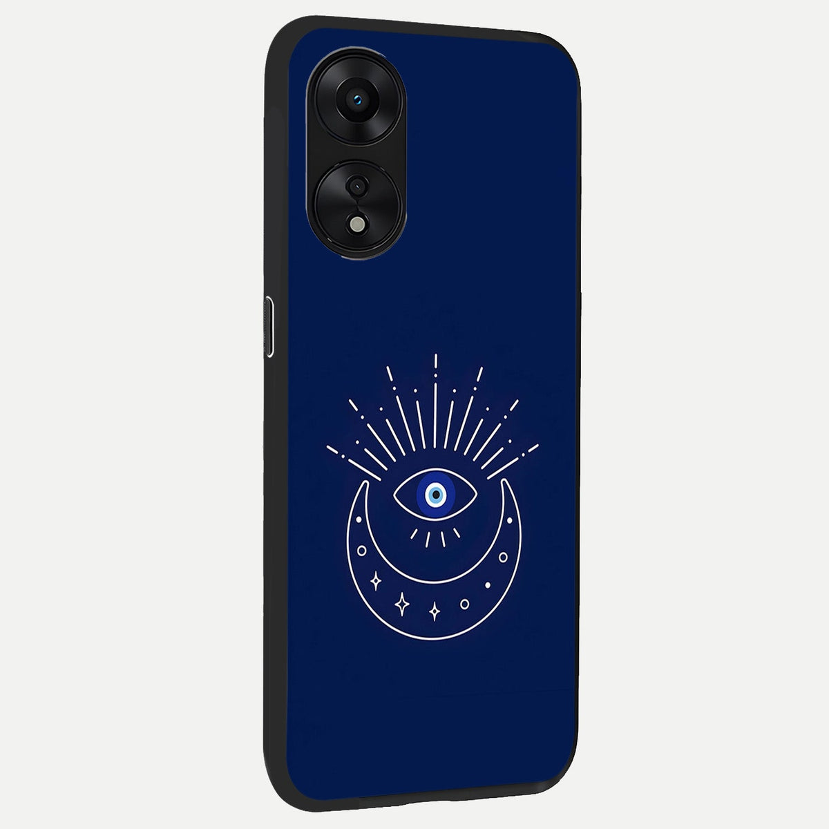  Blue Evil Eye back cover For Oppo A78 5G slim fit glass case with vibrant aesthetic design