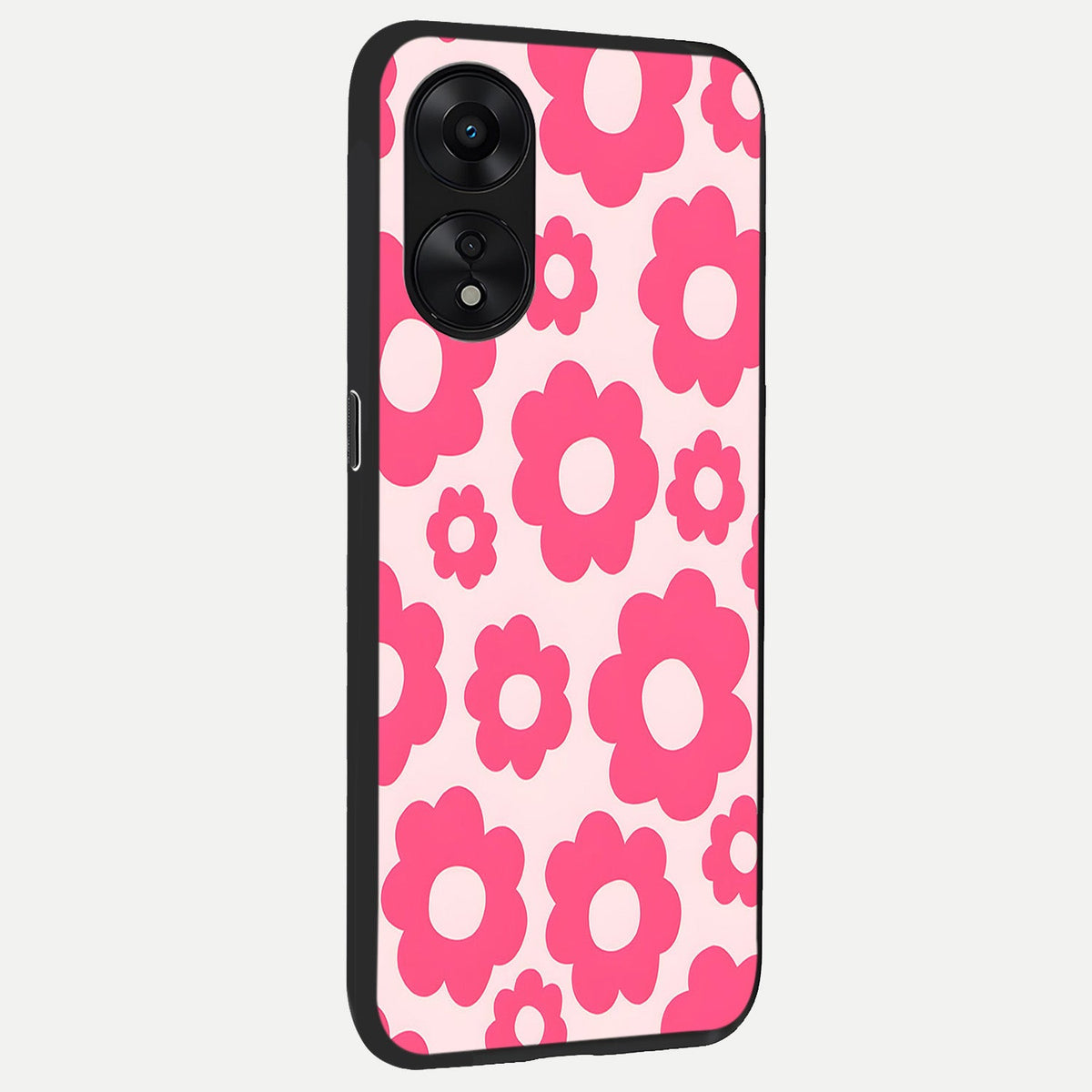  Blush Flower Pop back cover For Oppo A78 5G slim fit glass case with vibrant aesthetic design