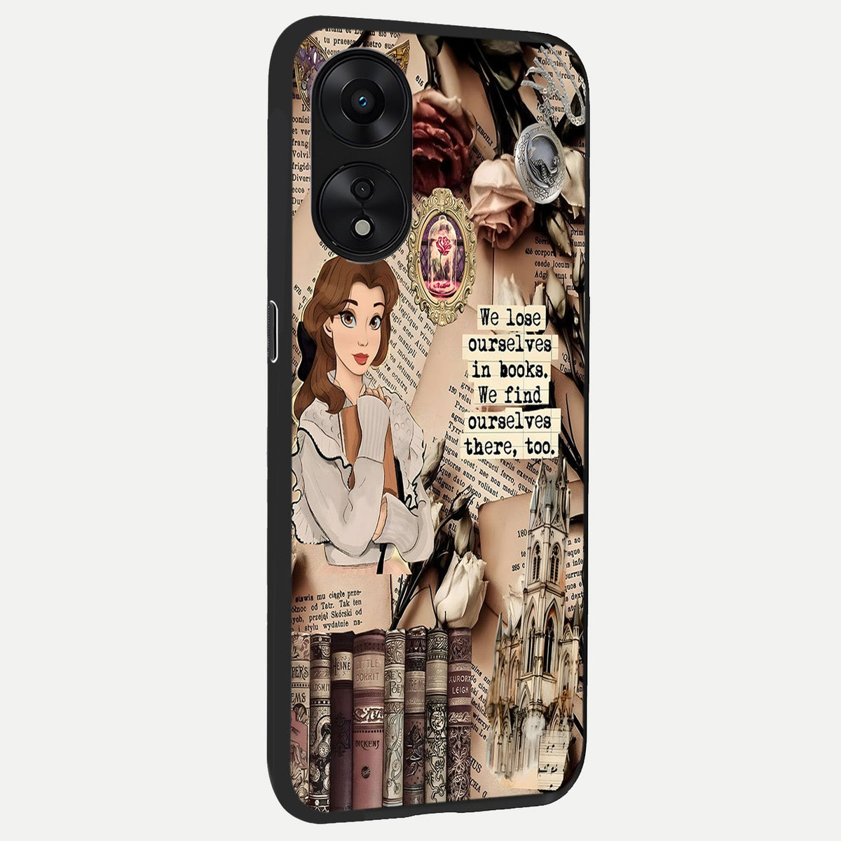  Bookish Dream World back cover For Oppo A78 5G slim fit glass case with vibrant aesthetic design
