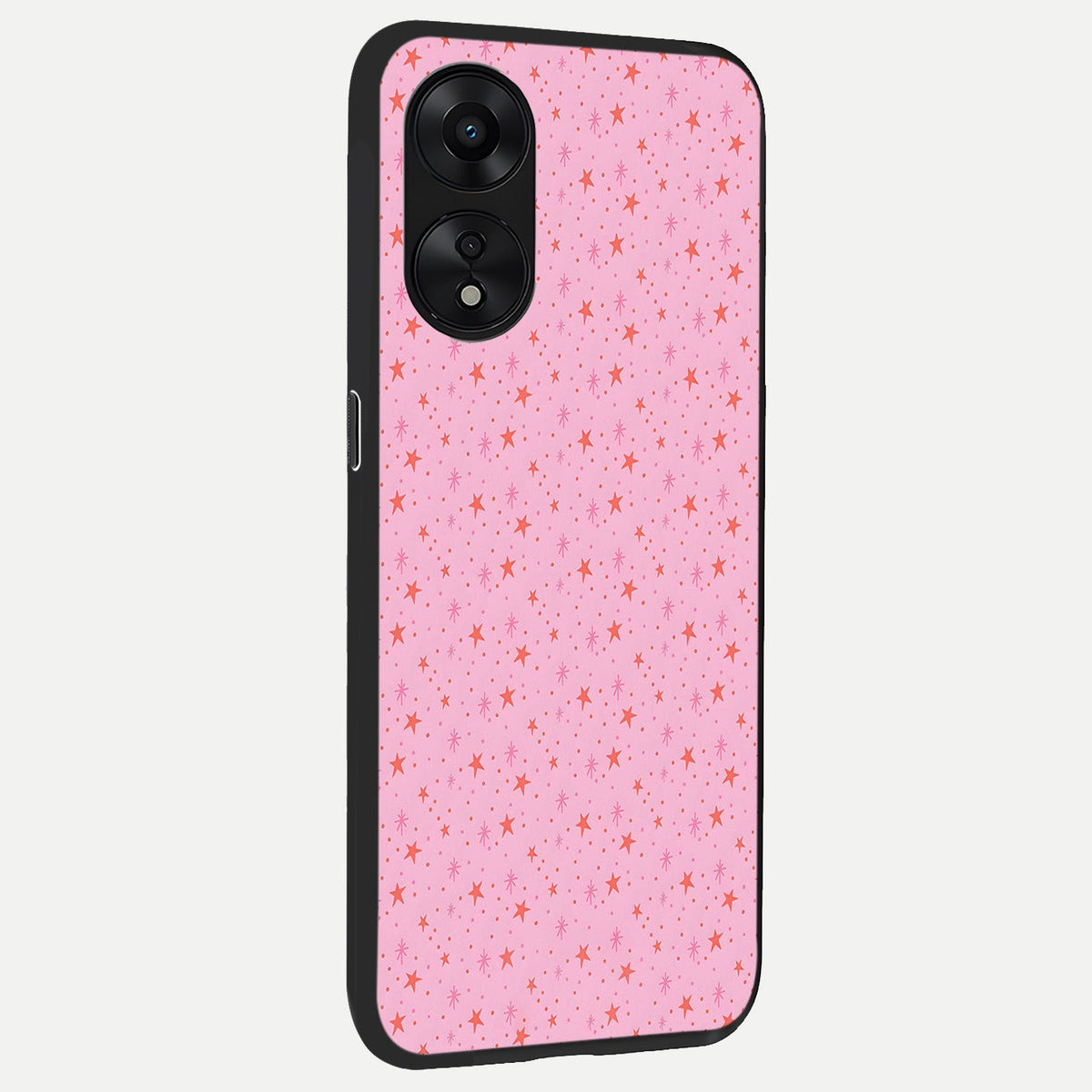  Cosmic Pink Sparkle back cover For Oppo A78 5G slim fit glass case with vibrant aesthetic design