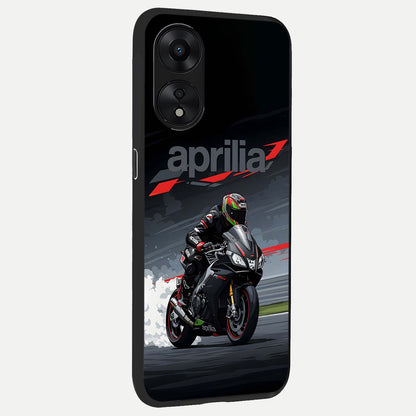  Dark Aprilla back cover For Oppo A78 5G slim fit glass case with vibrant aesthetic design