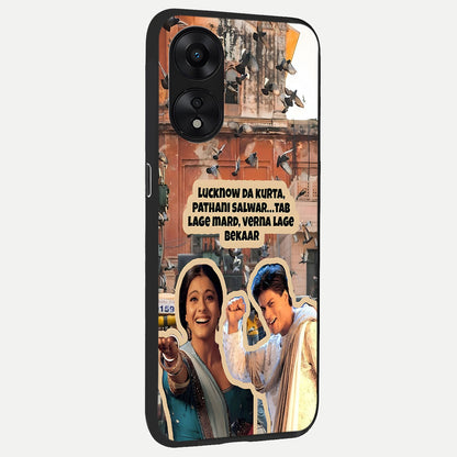  Desi Retro Vibes back cover For Oppo A78 5G slim fit glass case with vibrant aesthetic design