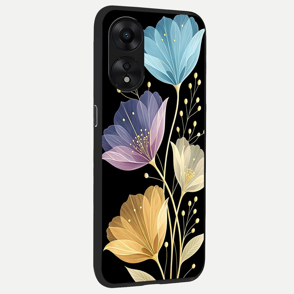  Flower Bloom Glow back cover For Oppo A78 5G slim fit glass case with vibrant aesthetic design