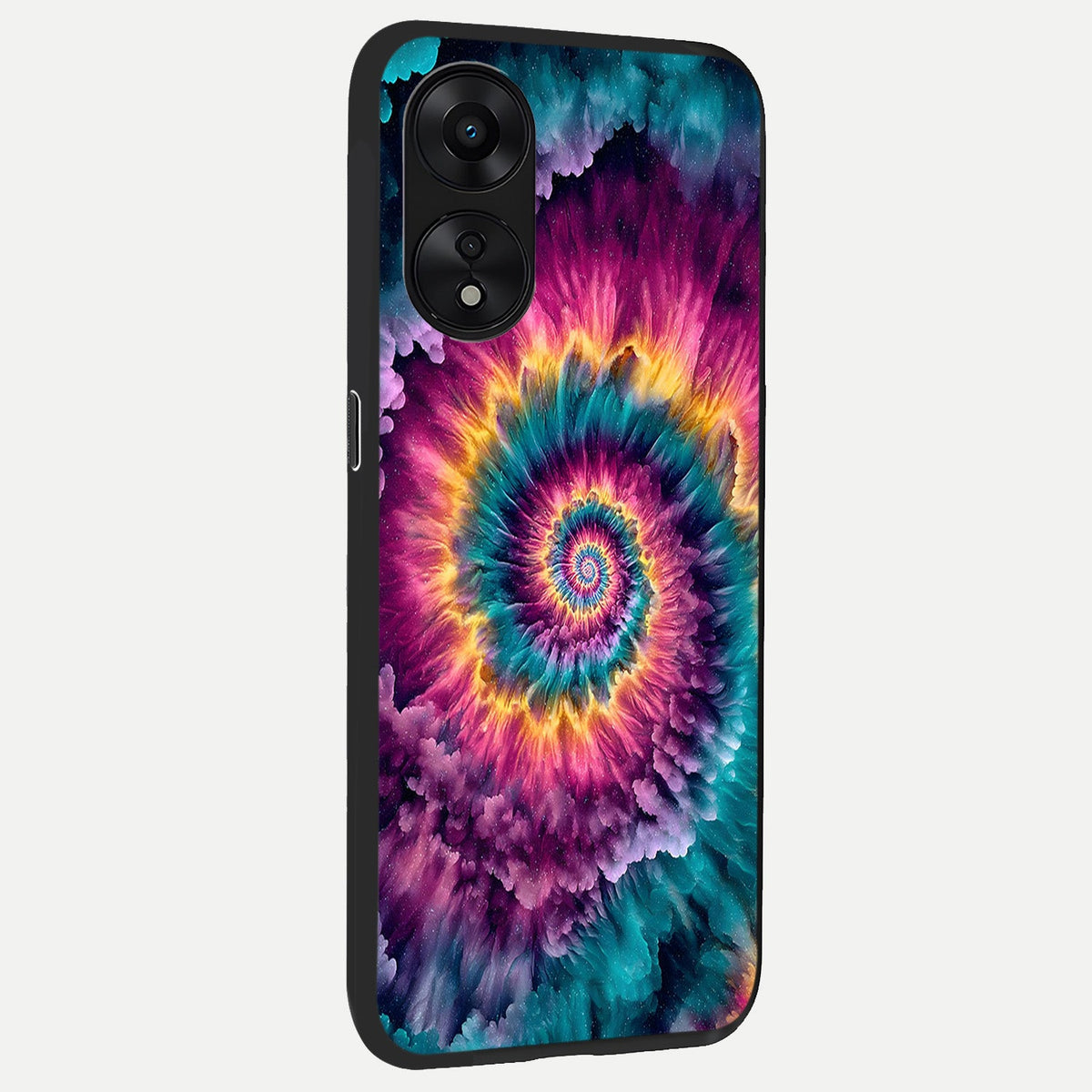 Galactic Spiral Burst back cover For Oppo A78 5G slim fit glass case with vibrant aesthetic design