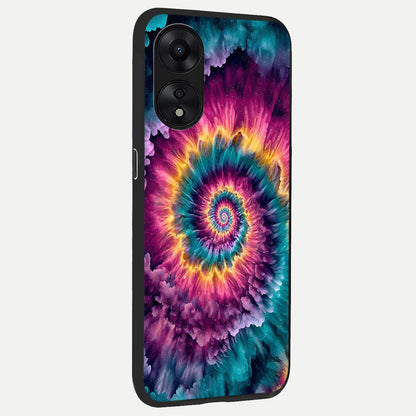  Galactic Spiral Burst back cover For Oppo A78 5G slim fit glass case with vibrant aesthetic design