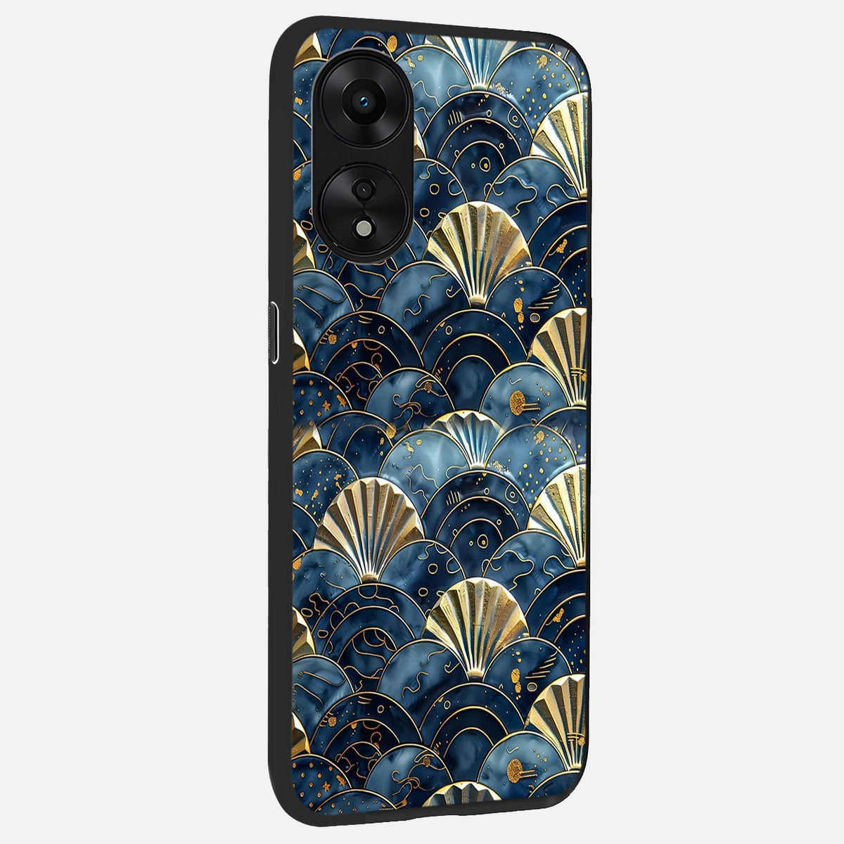  Golden Wave Luxe back cover For Oppo A78 5G slim fit glass case with vibrant aesthetic design