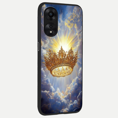  Heavenly Crown Light back cover For Oppo A78 5G slim fit glass case with vibrant aesthetic design