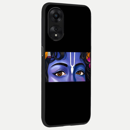  Krishna Eye back cover For Oppo A78 5G slim fit glass case with vibrant aesthetic design
