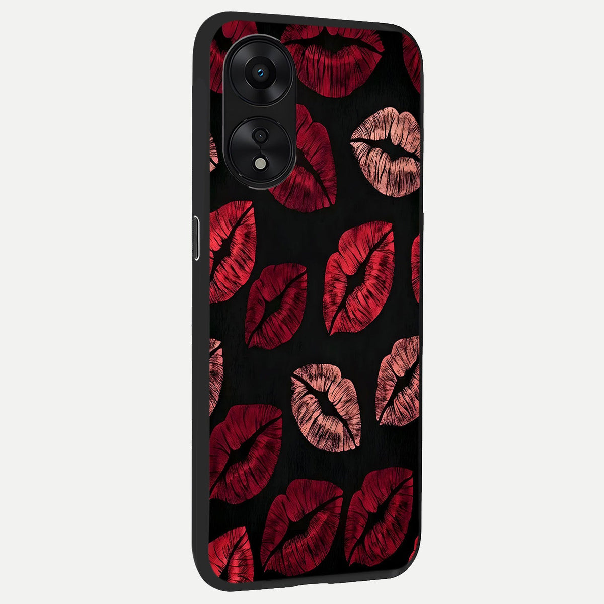  Midnight Kiss Love back cover For Oppo A78 5G slim fit glass case with vibrant aesthetic design