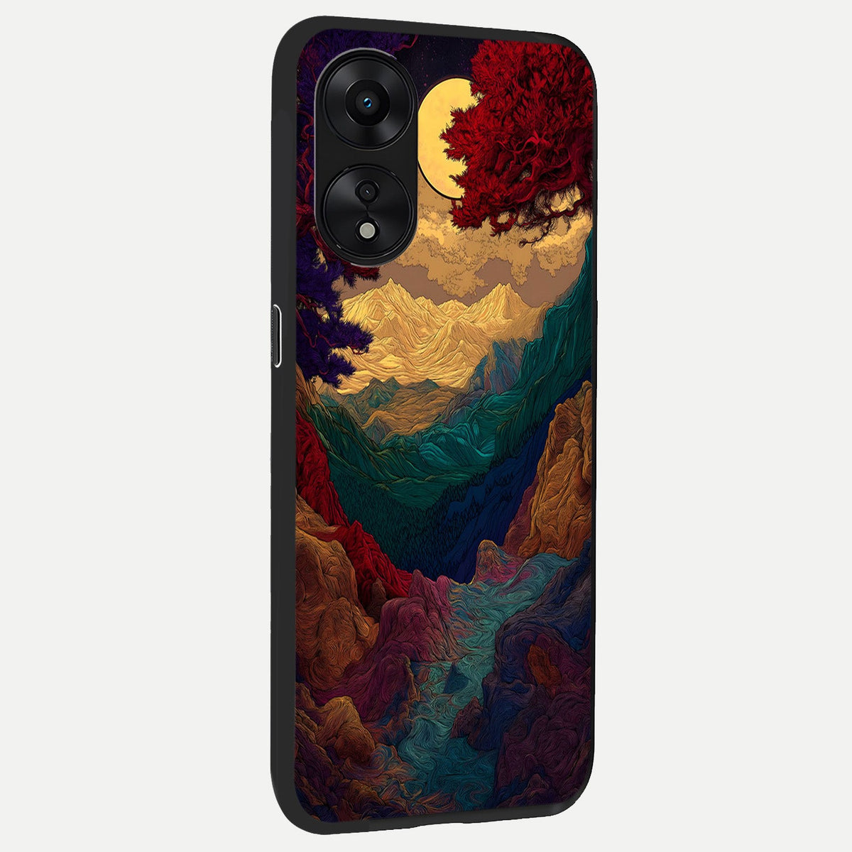  Mystic Valley Light back cover For Oppo A78 5G slim fit glass case with vibrant aesthetic design