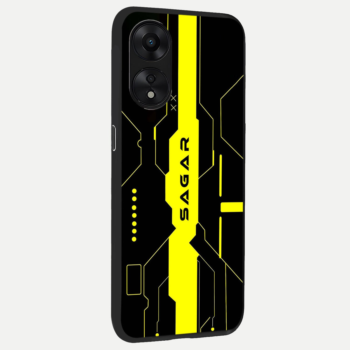 Neon CYBERPUNK Custom Name back cover For Oppo A78 5G slim fit glass case with vibrant aesthetic design