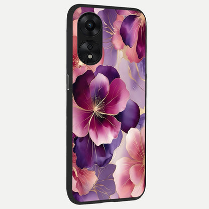  Pink Bouquet Florals back cover For Oppo A78 5G slim fit glass case with vibrant aesthetic design