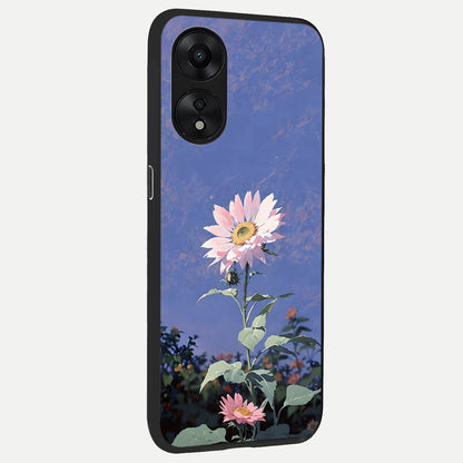  Pink Shells Outline back cover For Oppo A78 5G slim fit glass case with vibrant aesthetic design