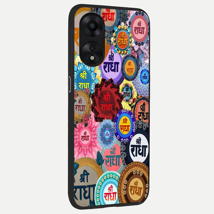  Radha Divine Bloom back cover For Oppo A78 5G slim fit glass case with vibrant aesthetic design