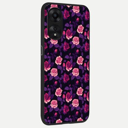  Rose Garden Twilight back cover For Oppo A78 5G slim fit glass case with vibrant aesthetic design
