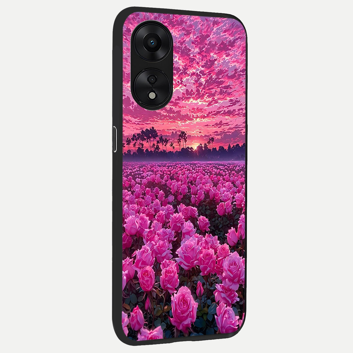  Rose Sunset Valley back cover For Oppo A78 5G slim fit glass case with vibrant aesthetic design
