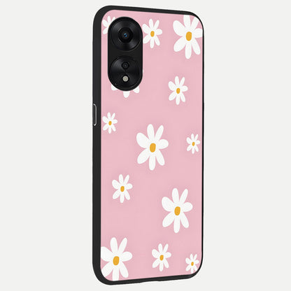 Soft Daisy Bliss back cover For Oppo A78 5G slim fit glass case with vibrant aesthetic design