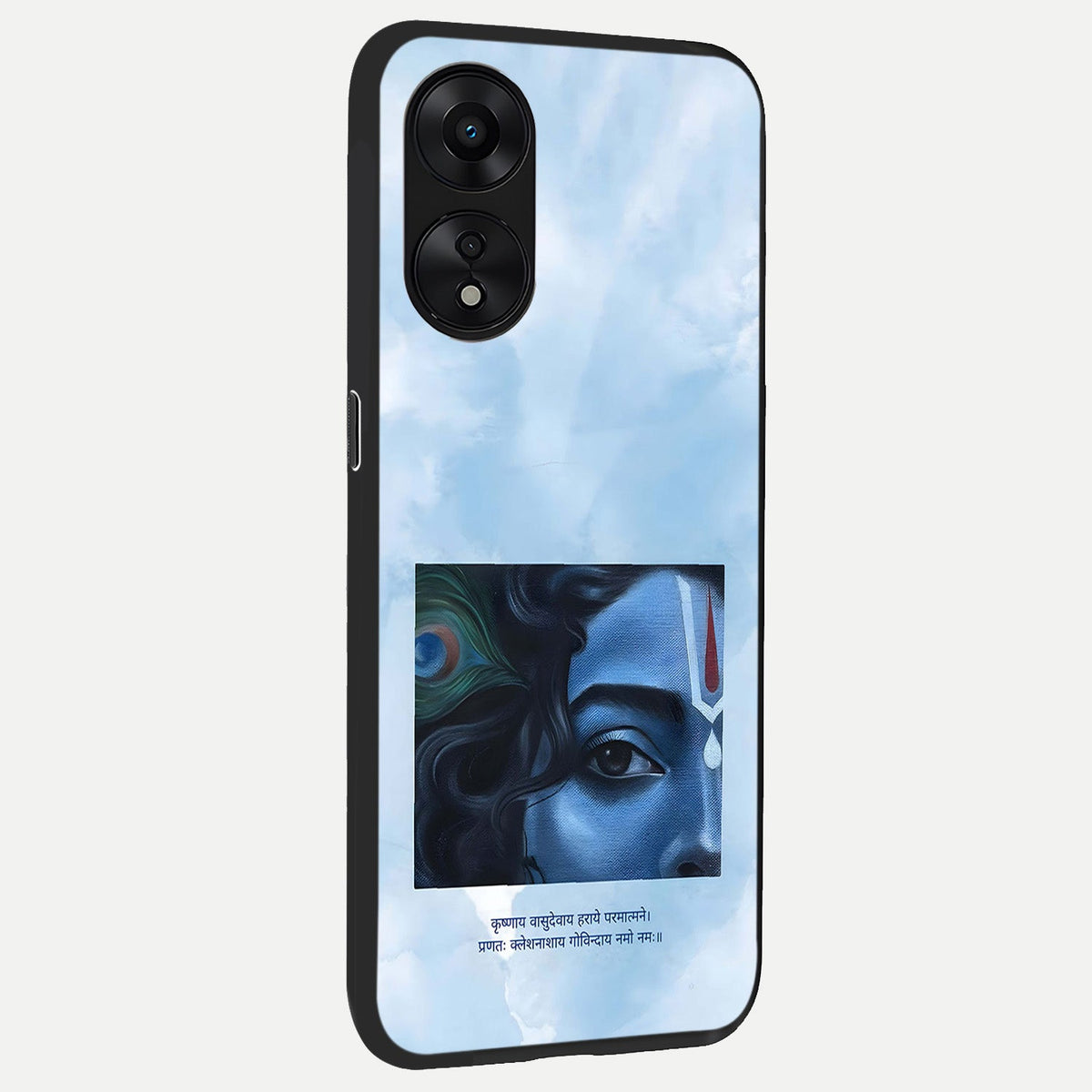  Spiritual Krishna back cover For Oppo A78 5G slim fit glass case with vibrant aesthetic design