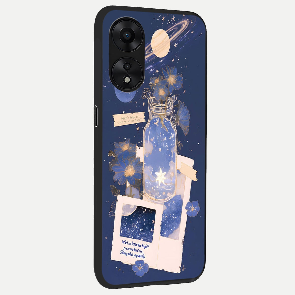  Starlit Cosmic Jar back cover For Oppo A78 5G slim fit glass case with vibrant aesthetic design