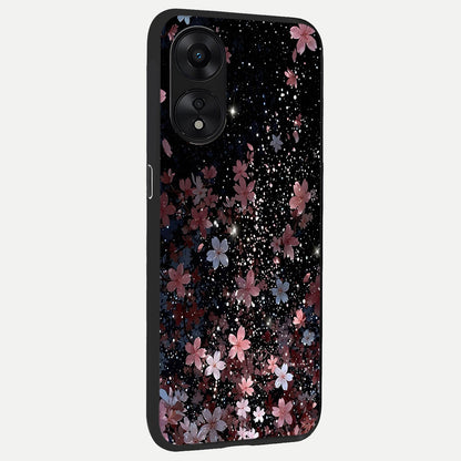  Starlit Flower Dreams back cover For Oppo A78 5G slim fit glass case with vibrant aesthetic design