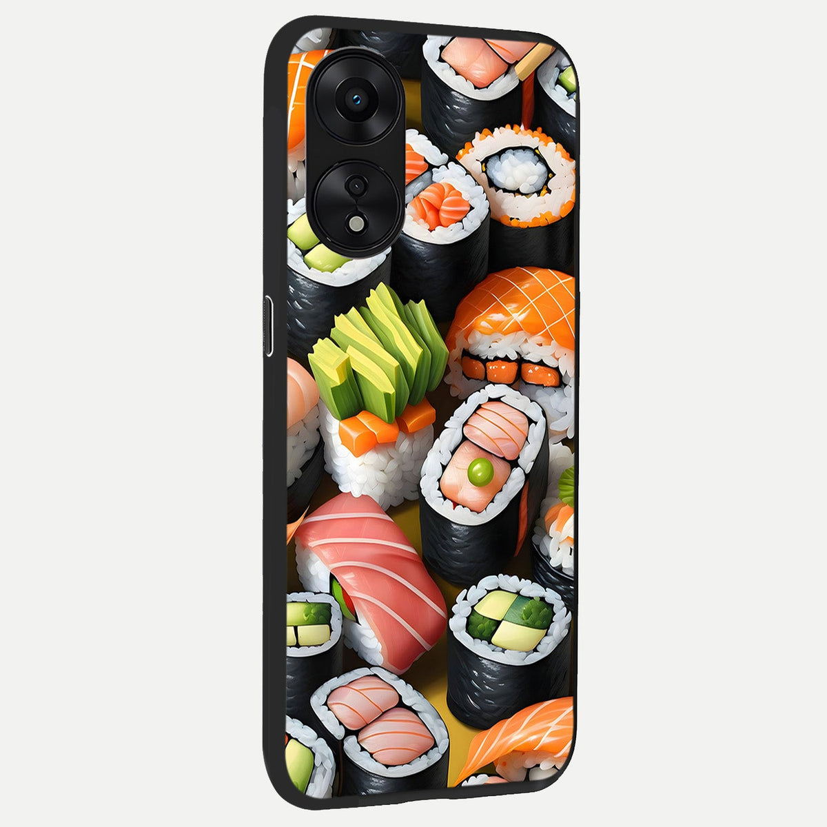  Sushi Food Pattern back cover For Oppo A78 5G slim fit glass case with vibrant aesthetic design