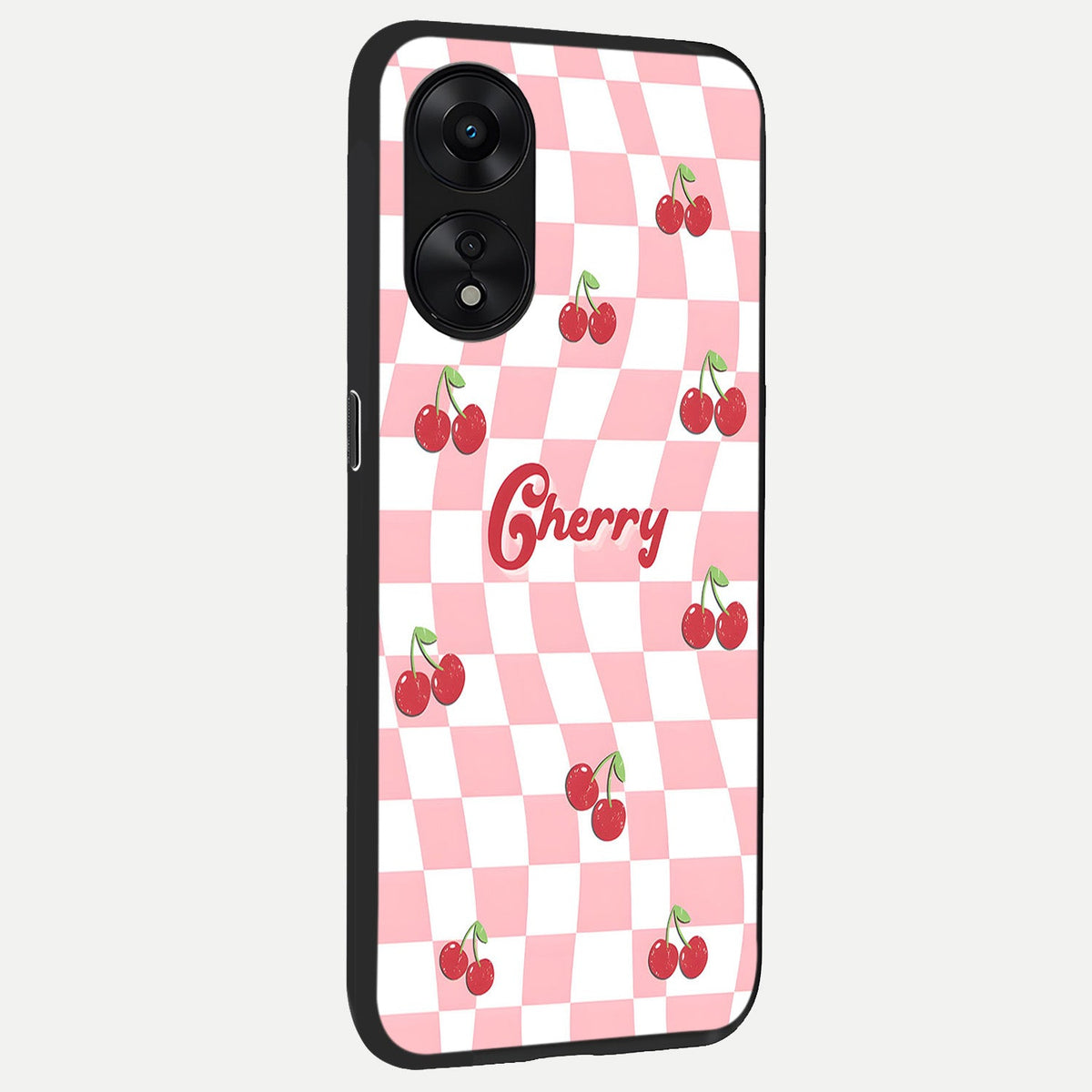  Sweet Cherry Vibes back cover For Oppo A78 5G slim fit glass case with vibrant aesthetic design