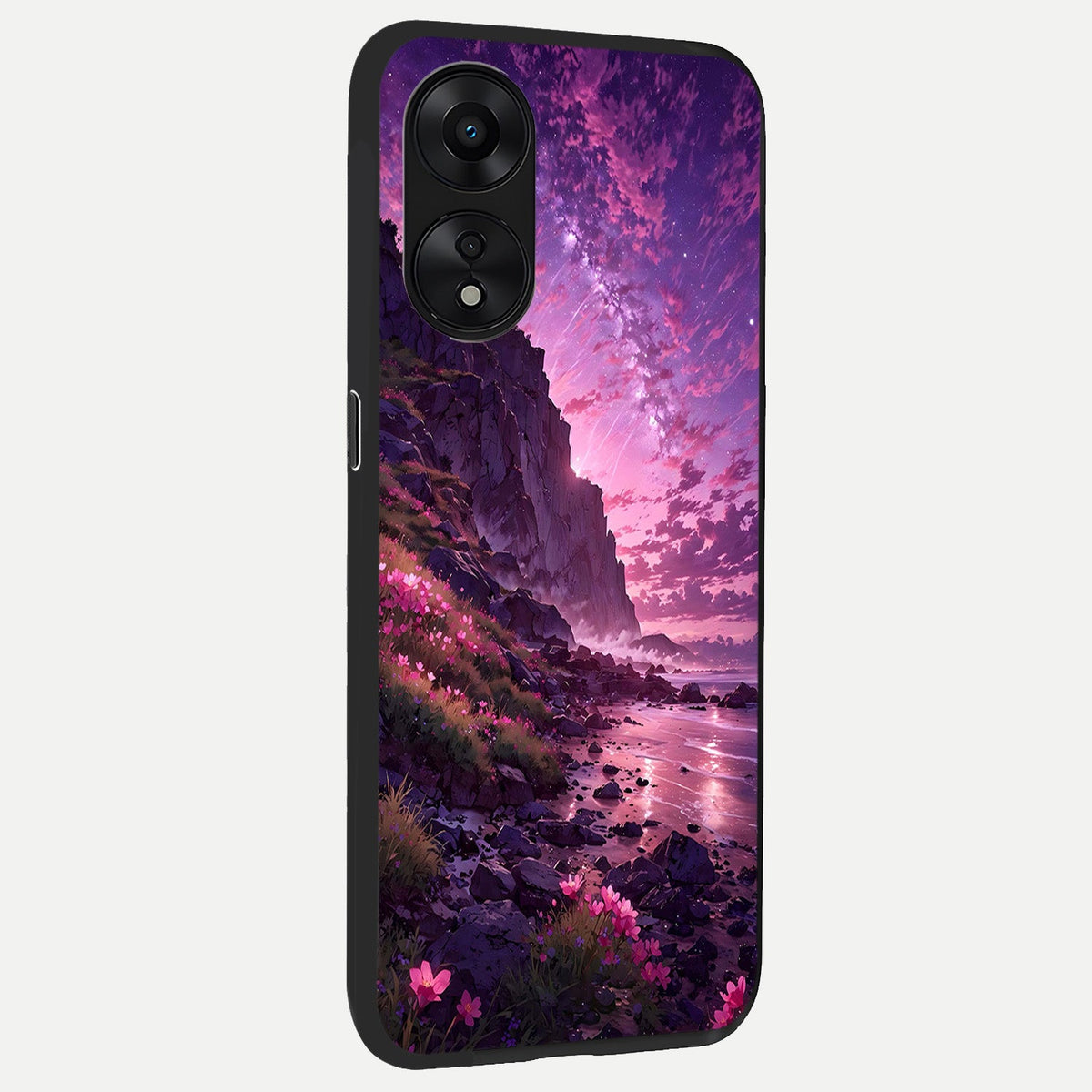  Twilight Blossom Coast back cover For Oppo A78 5G slim fit glass case with vibrant aesthetic design