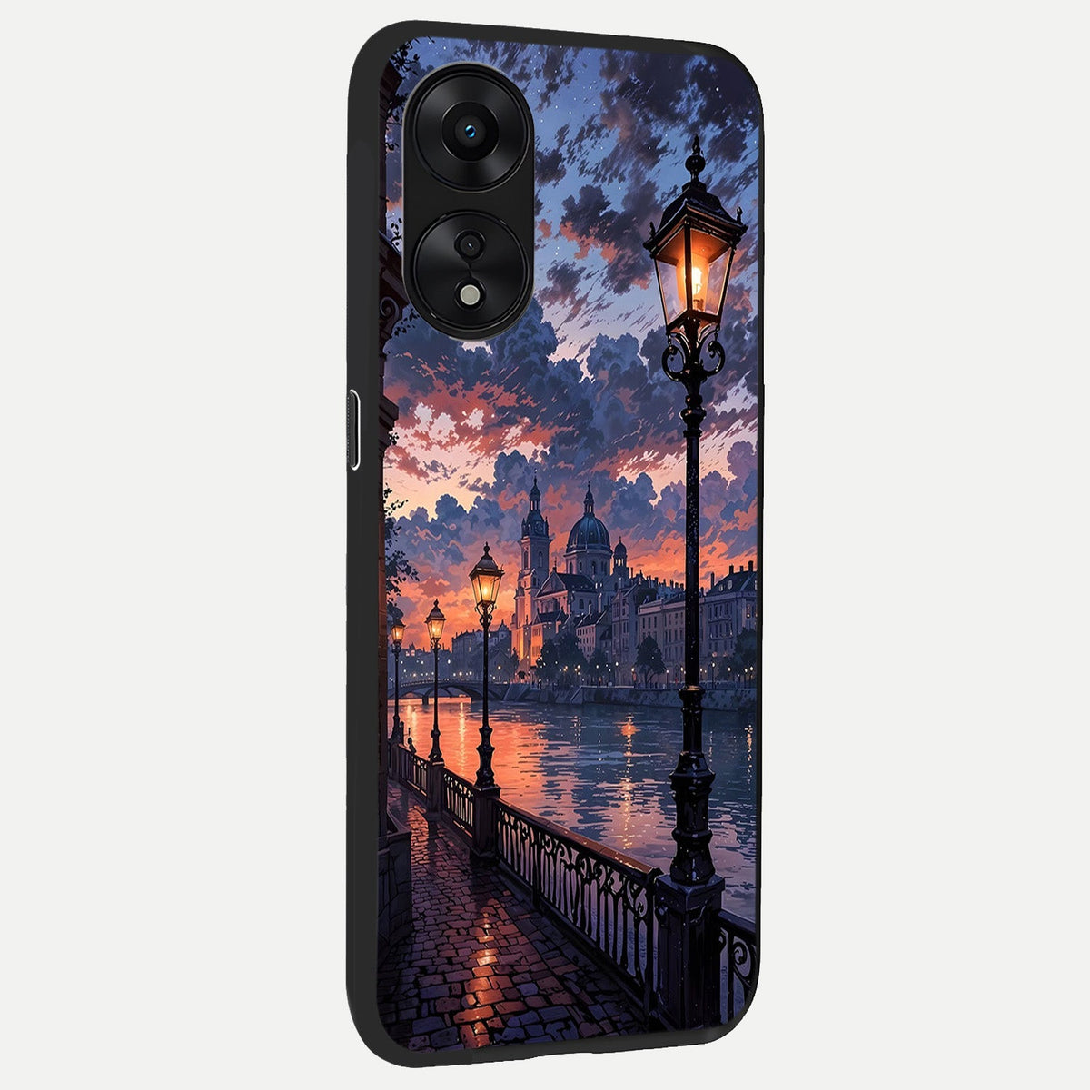  Twilight River Lights back cover For Oppo A78 5G slim fit glass case with vibrant aesthetic design