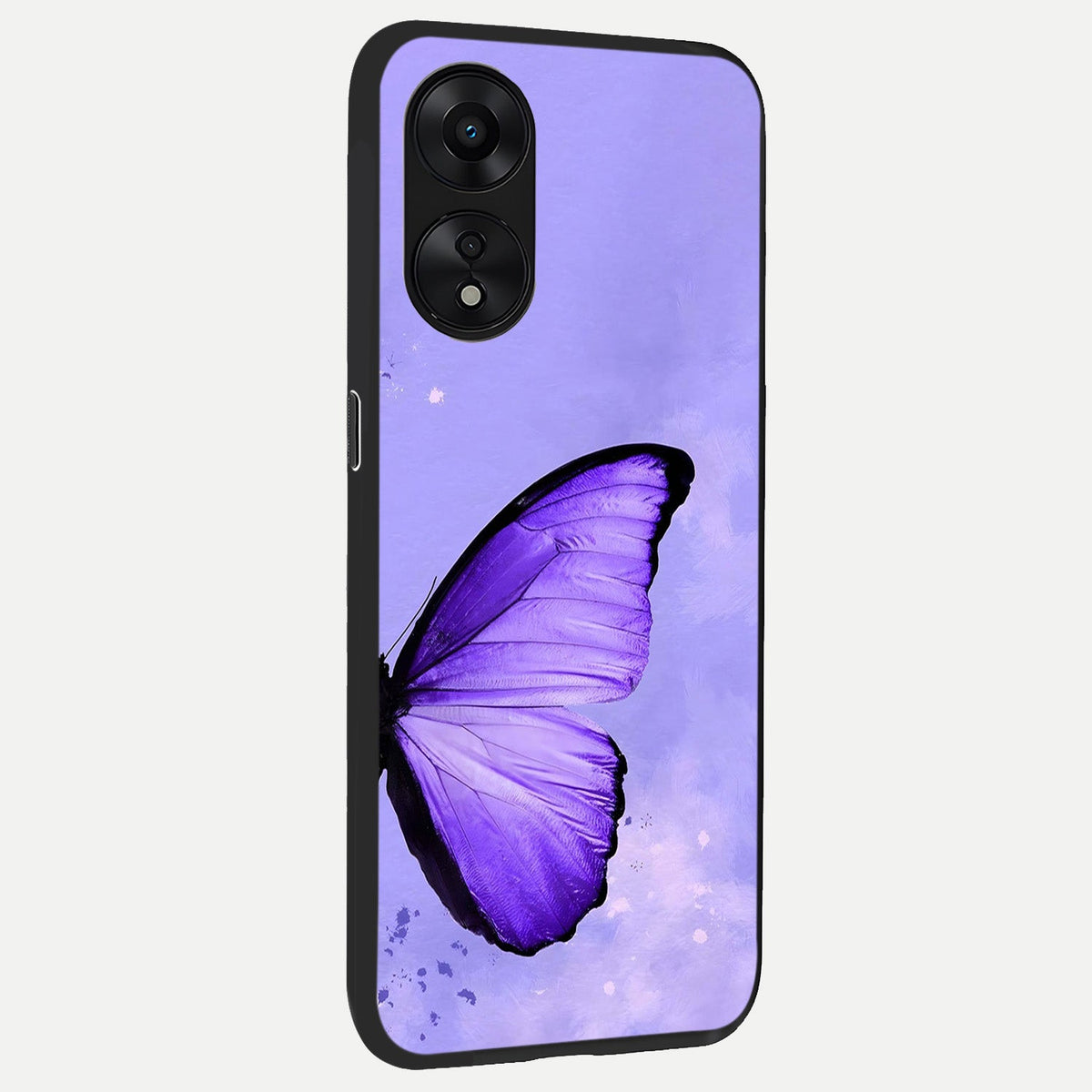  Violet Dream Wing back cover For Oppo A78 5G slim fit glass case with vibrant aesthetic design