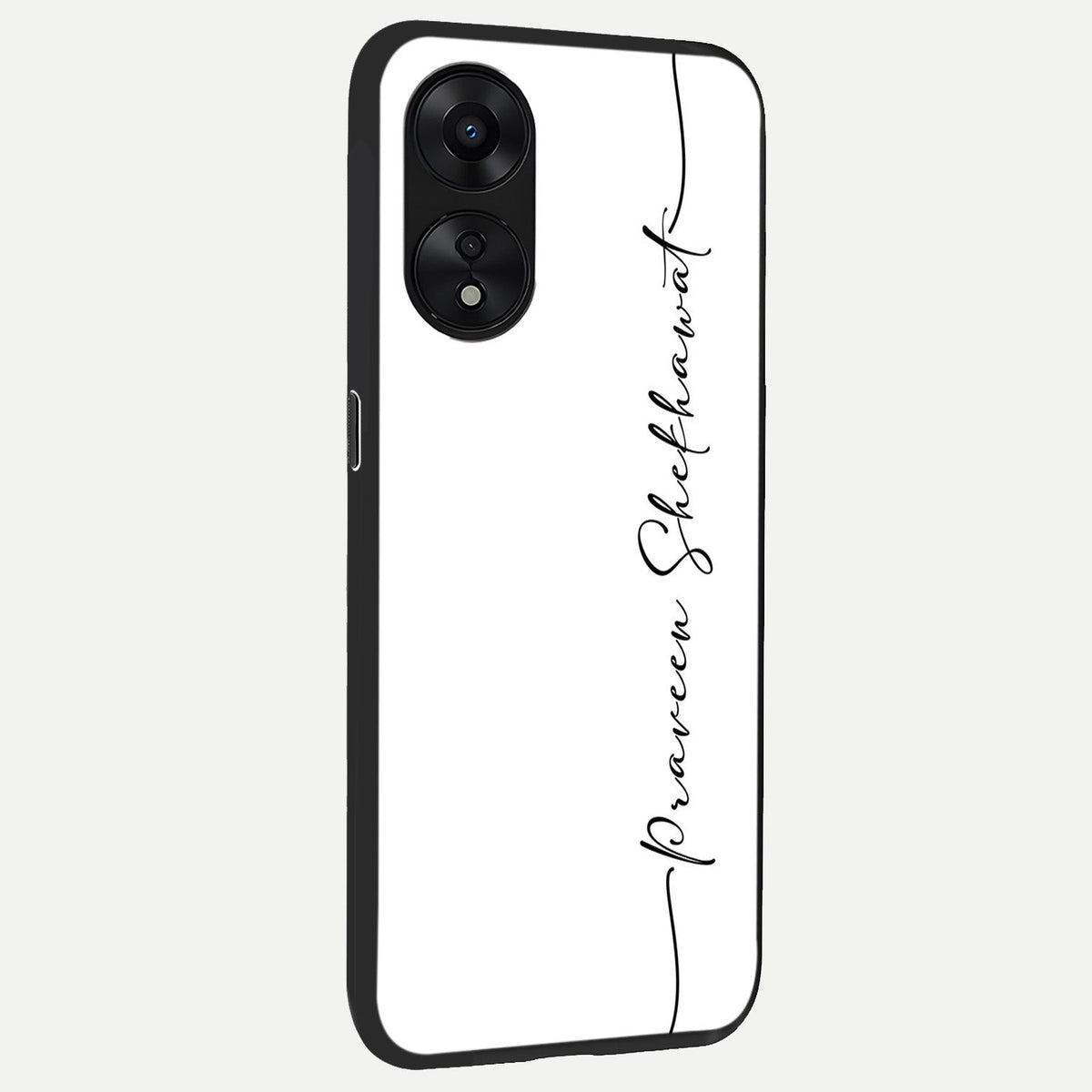  White Tune Custom Name back cover For Oppo A78 5G slim fit personalized glass case with aesthetic design