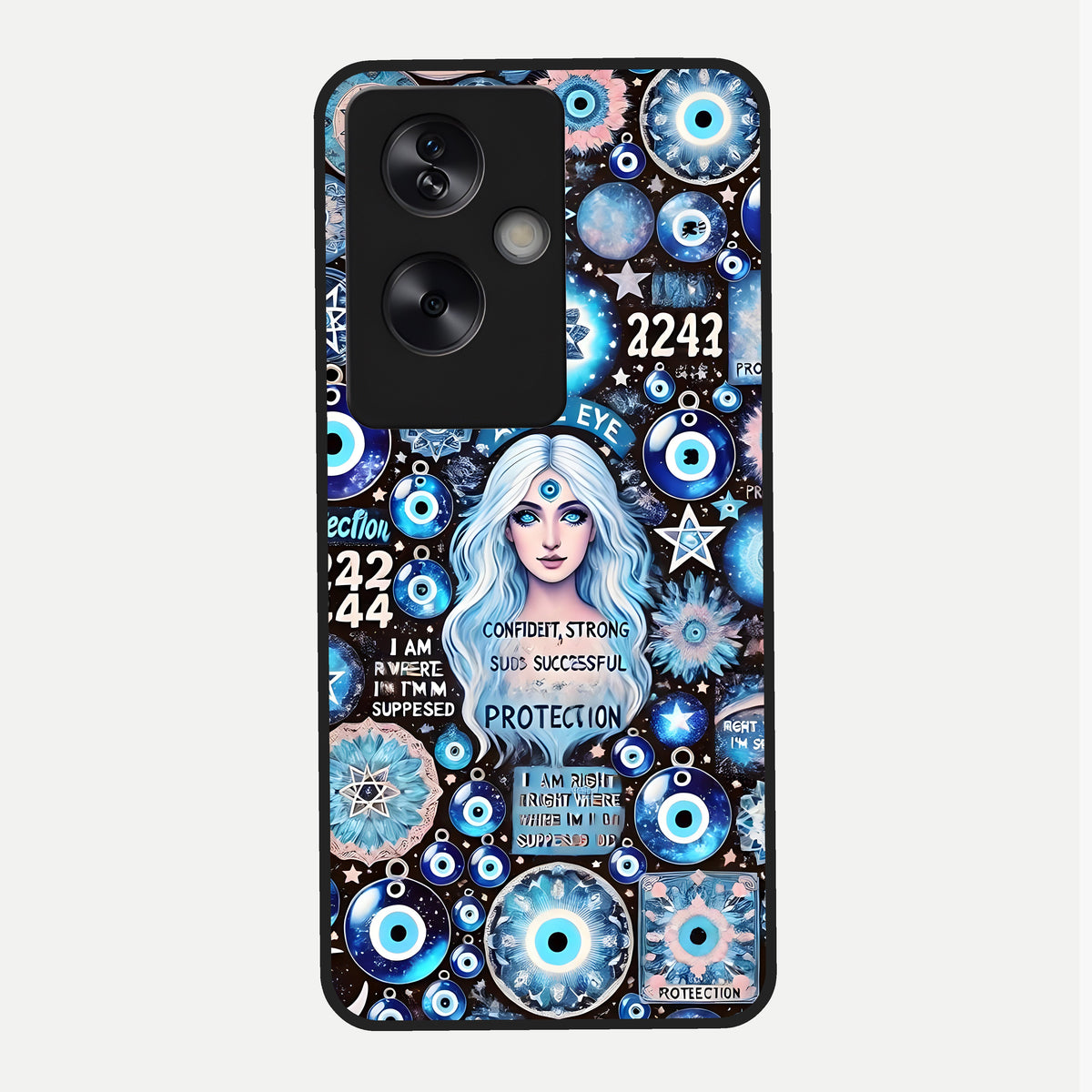  Angel Aura Shield Glass Case For Oppo A79 back cover – full design glossy printed glass finish